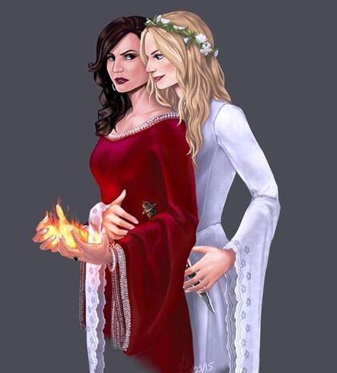 Regina And Emma, Once Upon A Time Funny, Once Up A Time, Swan Queen, Regina Mills, Outlaw Queen, Lesbian Art, Girl Couple, Emma Swan