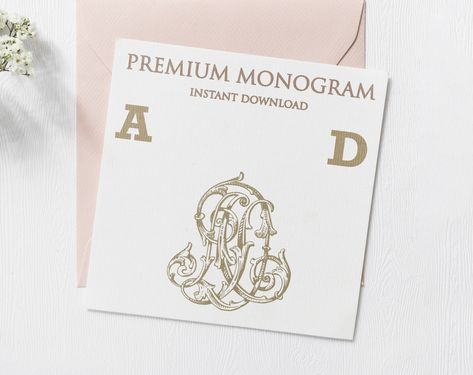 AD DA Wedding Duogram, Wedding Monogram | Wedding Logo | Invitation Logo | Stationery Letterhead | Home Decor | Family Initials | Crest Old English Wedding, Table Settings Home, Personalized Wedding Ring Holder, Wedding Invite Inspiration, Logo Stationery, Wedding Ring Holder, Wedding Kit, Wedding Logo Monogram, Embroidery Wedding