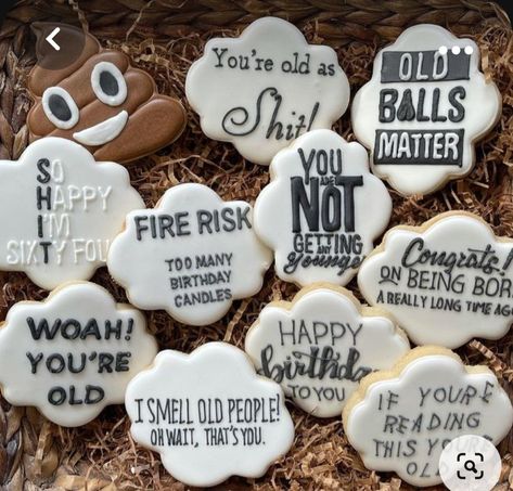 1983 Birthday Cookies, Birthday Cookies For Husband, Funny Birthday Cookies Decorated, Cookies For 50th Birthday Party, 50th Birthday Cookies For Men Funny, 60th Birthday Cookies Decorated, Funny Birthday Cookies, 60th Birthday Cookies For Men, 60 Birthday Cookies