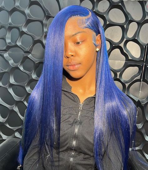 Pink Purple Braids, Blue Lace Wig, Weave Colors, Blue Wigs, Orange Wig, Lace Wigs Styles, Purple Braids, Part Wigs, Glueless Wigs