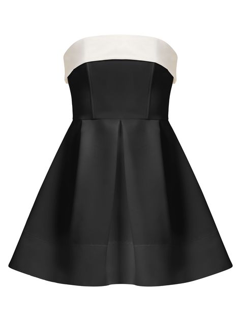 This black satin mini dress exudes an elegant allure, blended with our signature flattering fit. Crafted from a luxurious satin fabric, this timeless design features a fitted bodice, cinched at the waist and finishes into a structured flared skirt.  Capturing sophistication and elegance, this chic, partly lined silhouette features a beautifully tailored fold-over décolleté in contrasting white. Accessorise it with a classic pump or statement-heel sandals. Hand wash only. Wash inside out with like colours. Do not wring or twist. Do not tumble dry. Iron at 160°C max or use press cloth. Do not bleach. Professional dry clean. Black Satin Mini Dress, Clothes Wishlist, Formal Outfits, Fame Dr, Mini Dress Black, Satin Mini Dress, Wild Flower, Flared Skirt, Independent Designers Fashion