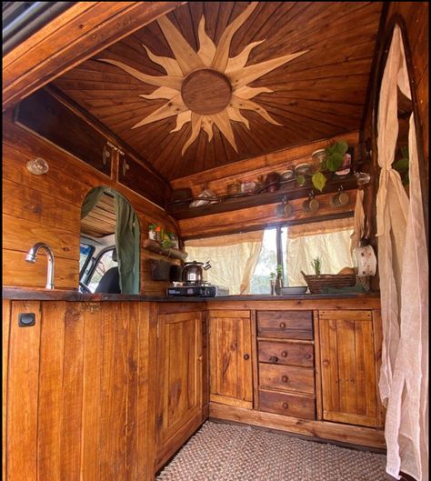 Small Van Life Interior, Bohemian Tiny House, Truck House, Caravan Living, Tiny Living Space, Camper Interior Design, Sun Roof, Tiny House Camper, Bus House