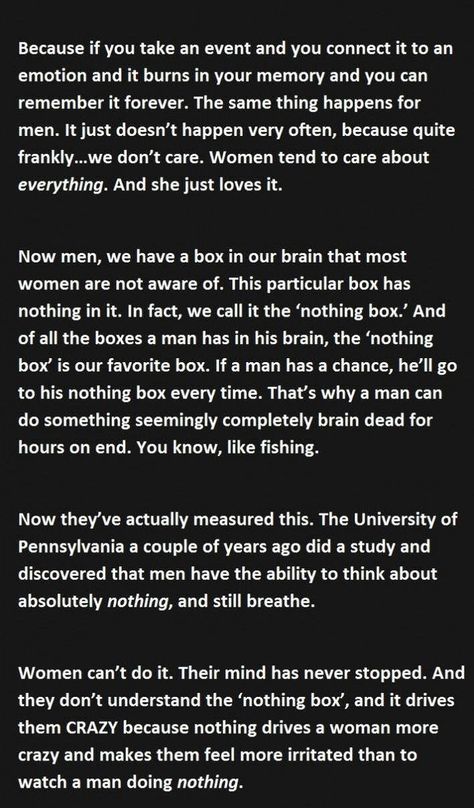 Men and women think very differently and at times it can lea to driving one another crazy.  This guy explains the differences in thought processes and between men and women and he nails it. Men Vs Women Quotes, Guy Nails, Facts About Guys, Funny Women Quotes, Men Vs Women, Quotable Quotes, Life Advice, Emotional Health, Wise Quotes