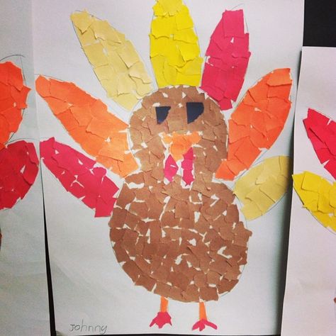 Torn-paper turkeys! This sweetheart finished his and helped 3 other kids! #lovemyjob 2nd Grade Crafts, Kindergarten Thanksgiving, Thanksgiving Activities For Kindergarten, Thanksgiving Templates, Turkey Activity, Thanksgiving Kindergarten, Art Thanksgiving, Tears Art, Thanksgiving Preschool