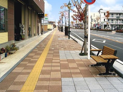 Yamanashi Japan, Streetscape Design, Brick Paver Patio, Permeable Paving, Landscape And Urbanism Architecture, Paving Pattern, Stormwater Management, Urban Design Architecture, Urban Design Concept