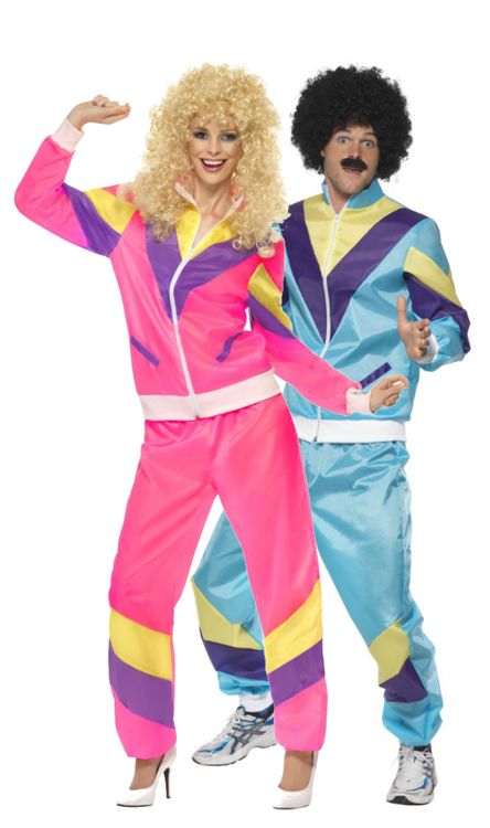 Couples Fancy Dress, 80s Fancy Dress, 80s Party Outfits, Pink Tracksuit, Running Suit, Jogging Outfit, 80s Costume, Uniform Accessories, Shell Suit