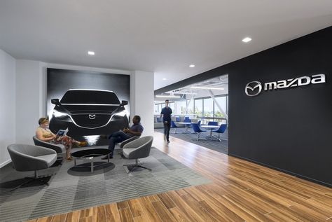 Mazda Offices - Irvine - Office Snapshots Kitchen Design 2021, Automotive Showroom, Car Showroom Interior, Car Showroom Design, Interior Design Exhibition, Reception Desk Design, Corporate Office Design, Irvine California, Automotive Repair Shop