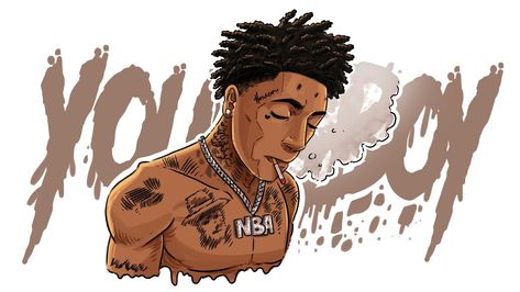 Nba Youngboy Cartoon Art, Nba Youngboy Drawing Cartoon, Nba Youngboy Animated, Nba Youngboy Cartoon, Nba Youngboy Drawing, Youngboy Drawing, Canvas Painting Patterns, Youngboy Nba, Morty Drawing