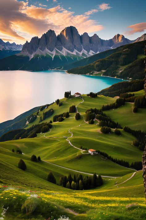 Discover the breathtaking beauty of the Italian Dolomites. Hike amidst alpine wildflowers, with jagged peaks rising against the sky. Explore tranquil mountain lakes and connect with the untamed wilderness. #dolomites #italy #travel Alpine Wildflowers, Mountains Italy, Rugged Mountains, Dolomites Italy, Mountain Lakes, The Dolomites, Nature View, Deep Connection, Raw Beauty