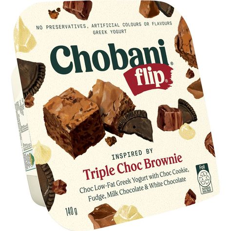 Chobani Yogurt Flips, Cookie Fudge, Chobani Flips, Chobani Yogurt, Greek Yogurt Flavors, Low Fat Yogurt, Natural Protein, Online Supermarket, Nutrition Information