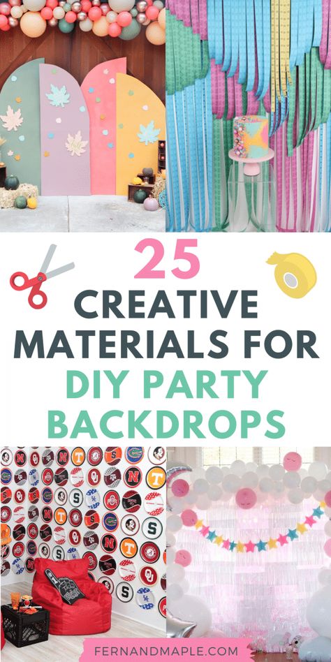 25 creative and affordable materials you can use to create your own amazing DIY Party Backdrops for any theme, holiday, or occasion! Get all of the DIY Party Backdrop details for all of your celebrations now at fernandmaple.com.