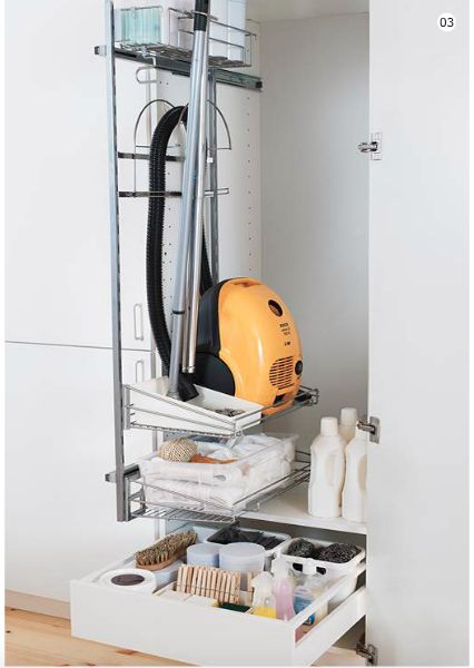 This is from IKEA - handy! I think I'd like one for ironing board/hoover etc :) Ikea Utrusta, Cleaning Cupboard, Modern Laundry Rooms, Vacuum Storage, Laundry Closet, Ikea Storage, Custom Kitchens, Cleaning Closet, Apartment Style