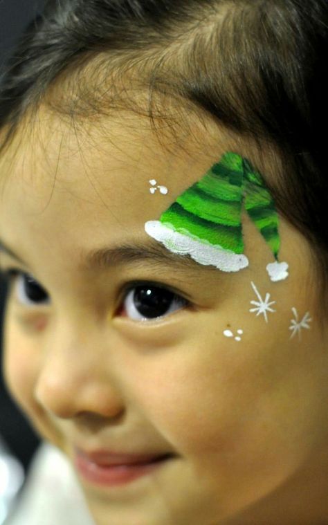 Holiday Face Painting For Kids, Christmas Face Painting For Kids, Christmas Face Painting Easy, Kids Face Painting Easy, Face Paint Party, Face Painting For Boys, Christmas Face Painting, Cheek Art, Girl Face Painting