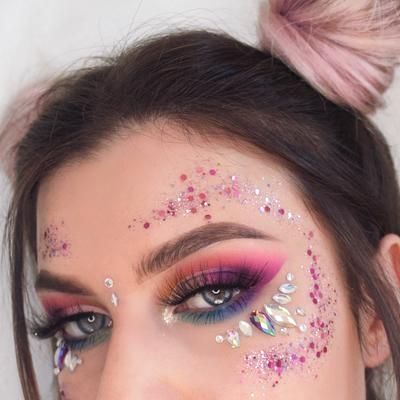 Coachella Make-up, Edc Makeup, Karneval Diy, Make Up Diy, Coachella Makeup, Festival Make Up, Festival Makeup Glitter, Alat Makeup, Festival Glitter