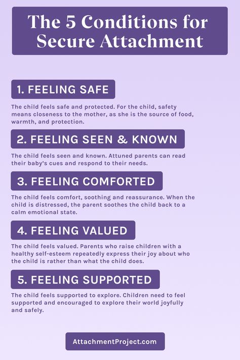 5 Conditions for Secure Attachment Secure Attachment Style Parenting, Unmet Childhood Needs, How To Have Secure Attachment, Becoming Securely Attached, How To Build Secure Attachment, 4 Attachment Styles, Secure Attachment Parenting, Secure Attachment Quotes, How To Have A Secure Attachment Style