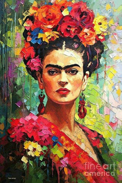 Frida Artwork, فريدا كاهلو, Frida Kahlo Paintings, Frida Kahlo Portraits, Kahlo Paintings, Frida Art, Frida Kahlo Art, Pop Art Portraits, Graffiti Wall Art