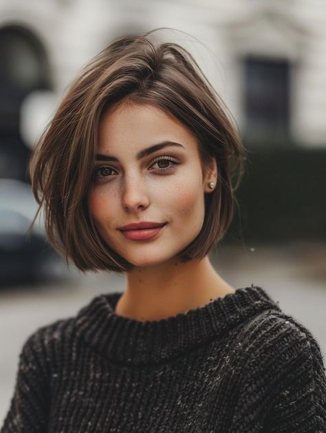 Discover Stylish Short Bob Hairstyles Back Of Bob Haircut, Bob Cuts, Oval Face Haircuts, Chin Length Hair, Short Bob Haircuts, Short Hair Color, Haircut And Color, Short Hair Haircuts, Hairstyles For Round Faces