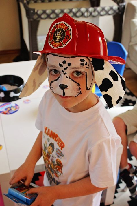 Marshall Face Paint, Paw Patrol Face Paint, Dog Face Paints, How To Face Paint, Dogs Playing Poker, Paw Painting, Fifth Birthday, Marshall Paw Patrol, Kids Face Paint