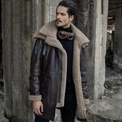 Fur Jacket Men, Long Fur Coat, Collar Leather Jacket, Thick Coat, Sheepskin Jacket, Sheepskin Coat, Button Long Sleeve, Polyester Jacket, Flight Jacket