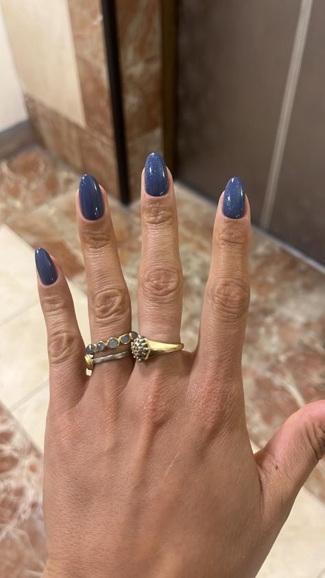 Denim Blue Nail Polish, Denim Chrome Nails, Dusk Blue Nails, Dark Blue Nails With Sparkles, Blue Denim Nails, Jean Blue Nails, Dark Blue Nails Glitter, Dark Blue Sparkly Nails, Denim Blue Nails