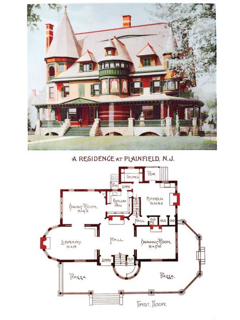 Victorian House Floor Plans, Queen Anne House, Victorian House Plans, House Journal, Victoria House, House Restoration, Vintage House Plans, Victorian Mansions, Victorian Home