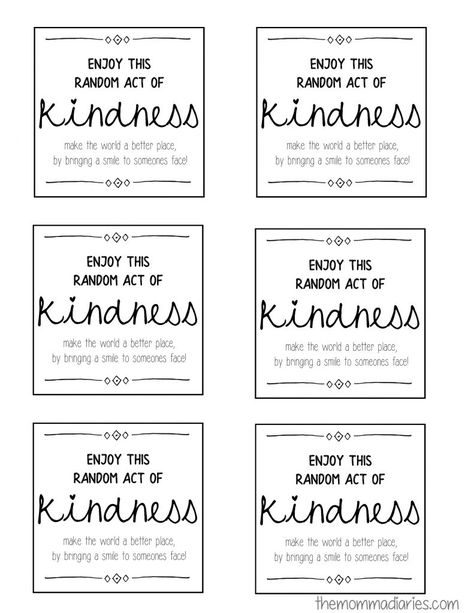 Random Acts of Kindness Printables Kindness Worksheets, Act Of Kindness Quotes, Kindness Notes, Reference Template, Quotes Notes, Kindness Cards, Teaching Kindness, Kindness Gifts, Kindness Projects