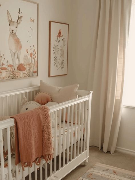 Rustic Baby Girl Nursery, Rustic Girl Nursery, Rustic Crib, Enchanted Forest Nursery, Color Nursery, Nature Inspired Nursery, Soft Blue Walls, Nature Themed Nursery, Feminine Nursery