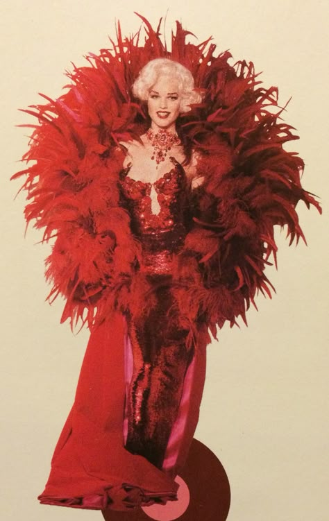 Thierry Mugler Camp Dresses Aesthetic, Old Mugler, 60s Showgirl, Show Girl Aesthetic, Red Mugler, Satine Moulin Rouge, Thierry Mugler Couture, Drag Outfits, Camp Dress