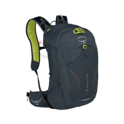 An all-day trail-riding hero, the Osprey Syncro 20 Hydration Backpack is rugged and stable, and offers ample gear storage space so you can focus on the trails ahead. Innovative open mesh AirSpeed suspension and back panel technology boasts unmatched ventilation to keep you cool and comfortable, without sacrificing durability. LightWire frame technology transfers a majority of the pack weight from your shoulders to your hips for added comfort and reduced fatigue. The included 2.5L Osprey Hydrauli Biking Gear, Mountain Biking Gear, Traveling Bag, Osprey Packs, Cycling Backpack, Hydration Backpack, Hydration Pack, Trampolines, Backpack Sport