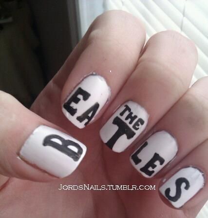 Beatles Nails, Music Nail Art, Broadway Nails, Music Nails, Beatles Band, Band Nails, Super Cute Nails, Makeup Clothes, Nail Paint