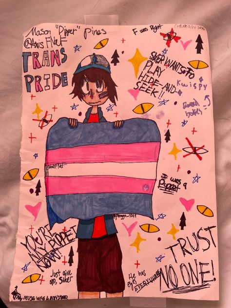 Trans Dipper, that’s it Gravity Falls Trans Dipper, Trans Dipper Pines Fanart, Trans Dipper Pines, Trans Pfp, Monster Falls, Ninja Turtles Funny, Trans Boys, Pride Art, Turtles Funny