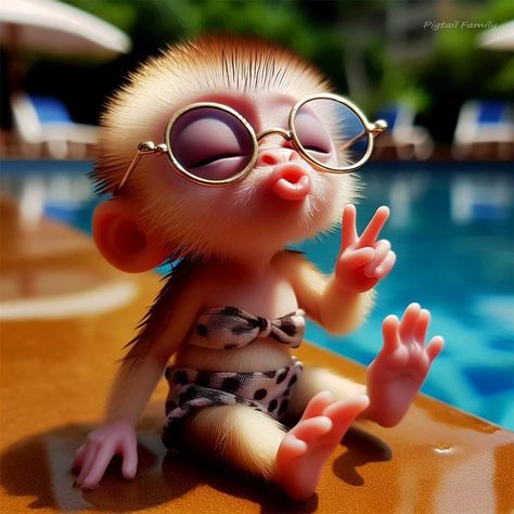 Cute Monkey Pictures, Tiny Monkey, Animal Humour, Monkey Pictures, Monkey Design, Wall Decor Crafts, Cute Animal Clipart, Cute Fantasy Creatures