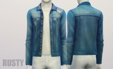 Denim jacket (9 colors) - The Sims 4 Catalog Sims 4 Male Clothes, Rusty Nail, Sims 4 Mm Cc, Sims 4 Cc Skin, Sims 4 Gameplay, Sims 4 Mm, Sims 4 Update, Sims 4 Cc Packs, Sims 4 Cas