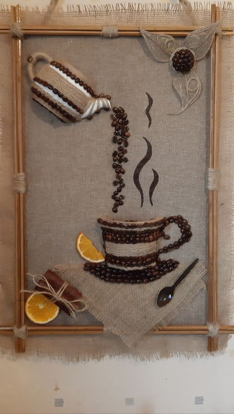 Coffee Bean Art, Diy Crafts Love, Quilling Work, Diy Boho Decor, Ramadan Crafts, Rope Crafts Diy, Diy Jar Crafts, Art And Craft Videos, Diy Candle Holders