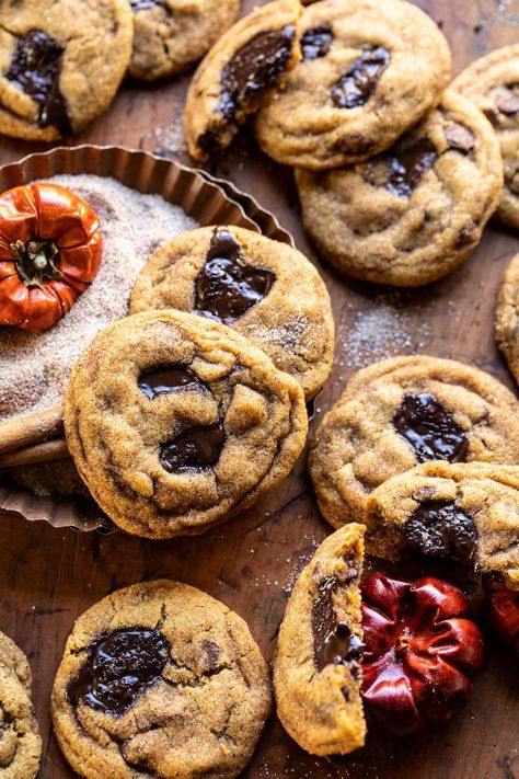 Pumpkin Butter Chocolate Chip Cookies: Perfect for Halloween or Thanksgiving dinner…or when in need of a deliciously sweet pumpkin chocolate chip cookie. Half Baked Harvest Recipes, Pumpkin Chocolate Chip Cookies, Harvest Pumpkin, Pumpkin Butter, Harvest Recipes, Gourmet Cookies, Half Baked, Pumpkin Chocolate Chips, Half Baked Harvest