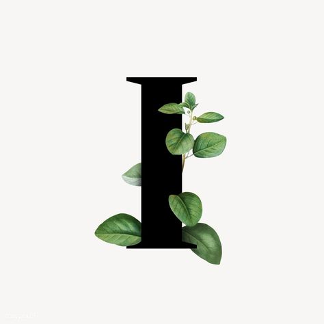 Botanical capital letter I illustration | premium image by rawpixel.com / Aum / Donlaya / Kappy Kappy / manotang Botanical Font, Botanical Capital Letter, Letter I Logo, Letters Aesthetic, Capital Alphabet, Alfabet Letters, Aesthetic Letters, Alphabet Wallpaper, Hand Lettering Alphabet