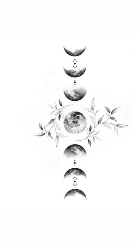 Moon Forest Tattoo, Forest Moon Tattoo, Moon Chest Tattoo Female, Moon Cycle Tattoo, Tatoo Dog, Half Moon Tattoo, Pisces Tattoo Designs, Clavicle Tattoo, Moon Phases Tattoo