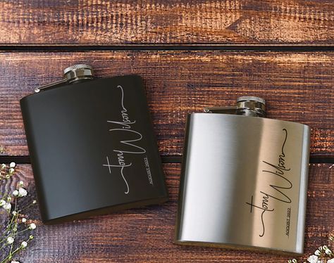 Excited to share the latest addition to my #etsy shop: Personalized Laser Engraved Steel Hip Flask, Custom 6oz Hip Flask, Alcoholic Drink Flask, Best Man Gift, Gift For Dad, Groomsmen Gift https://etsy.me/4316FOO #black #fathersday #personalizedflask #customflask #stai Custom Groomsmen Flasks, Personalised Flask, Personalized Flask, Engraved Flask, Personalized Flasks Women, Custom Flask, Veterans Day Gifts, Cartoon Gift, Hip Flask