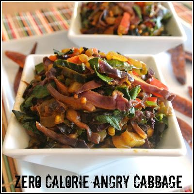 Zero Calorie Spicy Angry Cabbage Negative Calorie Foods, Negative Calorie Diet, Zero Calorie Foods, Calorie Recipes, Low Cal Recipes, Thm Recipes, Healthy Lunches, No Calorie Foods, Zero Calories