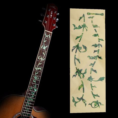 1Pc Tree Of Life Acoustic Guitar Guitar Inlay Sticker Fretboard Marker Decal DIY Guitar Fret Stickers, Fretboard Stickers, Guitar Decor, Guitar Decorations, Music Mic, Ukulele Art, Guitar Inlay, Guitar Drawing, Diy Guitar