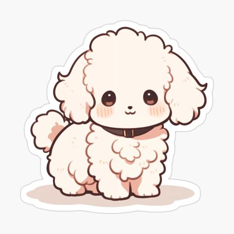 Cute Kawaii Bichon Frise Puppy Happy Dog by CozyKawaiiArt | Redbubble Kawaii Poodle, Cute Puppy Drawing, Cute Puppy Cartoon, Dog Kawaii, Joyful Expression, Bichon Frise Puppy, Puppy Drawing, Kawaii Dog, 강아지 그림