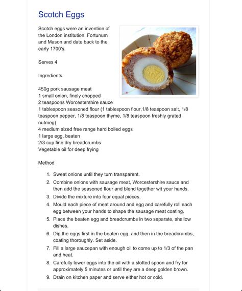 Scotch Eggs Scotched Eggs Recipe, Scotched Eggs, Shakespeare Party, Homemade Scotch Eggs, Scotch Eggs Recipe, Scotch Egg, Teas Recipes, Disney Dishes, Pastas Recipes