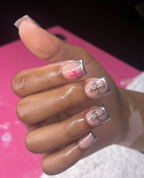 French Tip Acrylics, Graduation Nails, Cute Birthday Ideas, Hard Nails, French Tip Acrylic Nails, Short Square Acrylic Nails, Nails For Kids, Nail Jewelry, Short Acrylic Nails Designs