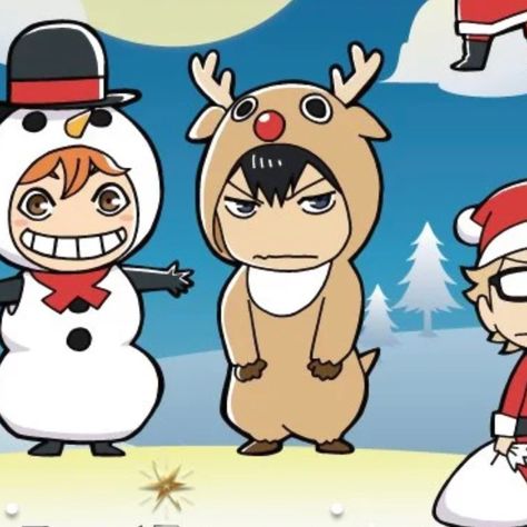 Haikyuu Halloween Pfp, Haikyuu Matching Icons For 3, Haikyu Christmas, Haikyuu Christmas Pfp, Kagehina Matching Icons, Christmas Haikyuu, Haikyuu Christmas Icons, Naruto Christmas Icons, Haikyu Christmas Icons