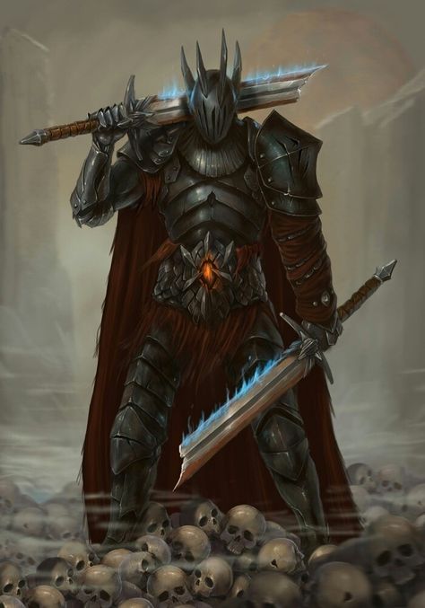 Evil Knight, Dark Warrior, Knight Art, Dungeons And Dragons Characters, Fantasy Armor, Fantasy Warrior, Fantasy Rpg, Fantasy Inspiration, Medieval Fantasy