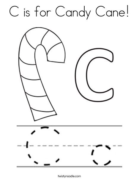 C is for Candy Cane Coloring Page - Twisty Noodle Candy Cane Theme Preschool Activities, C Is For Candy Cane, Candy Cane Worksheets Free Printable, C Is For Christmas Preschool, C Is For Christmas, Candy Cane Lesson Plans For Toddlers, Candy Cane Preschool Craft, Candy Cane Crafts Preschool, Candy Cane Activities For Preschool