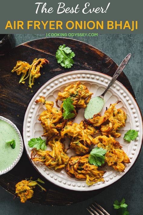 Air Fryer Onion Bhaji Healthy Onion Bhaji Recipe, Air Fryer Onion Bhaji Recipe, Onion Bhaji Recipe Air Fryer, Air Fryer Onion Bhaji, Onion Bhaji Recipe, Onion Bhaji Recipes, Air Fryer Recipes Indian, Onion Pakora, Onion Fritters