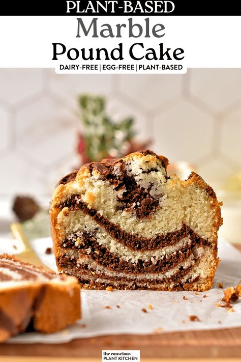 Vegan Marble Cake, Vegan Pound Cake Recipe, Vegan Pound Cake, Gluten Free Vegan Baking, Marble Pound Cake, Conscious Plant Kitchen, Shortcake Cupcakes, Dessert Biscuits, Cupcakes Cheesecake