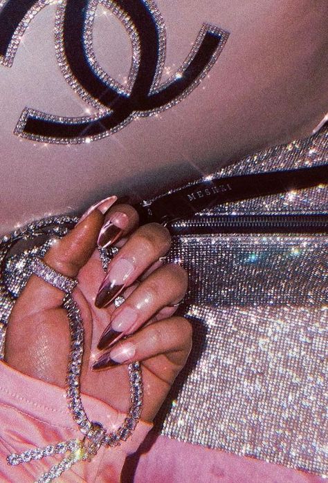 Pink Boujee Aesthetic, Boujee Wallpaper, Boujee Baddie, Press On Nail Designs, Color For Nails, Bad And Boujee, Smiling Faces, Aesthetic Wallpaper, Chanel