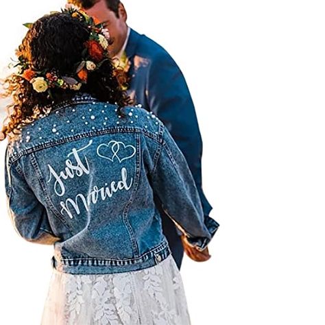 Customized Women's Pearl Denim jackets Future Mrs. Jacket Wedding Jacket Wifey Jacket Personalized Bride Jacket, Custom Denim Jacket, Bridal Jacket, Wedding Jacket, Custom Denim, Classic Denim Jacket, Future Mrs, Custom Jacket, Best Wedding Venues